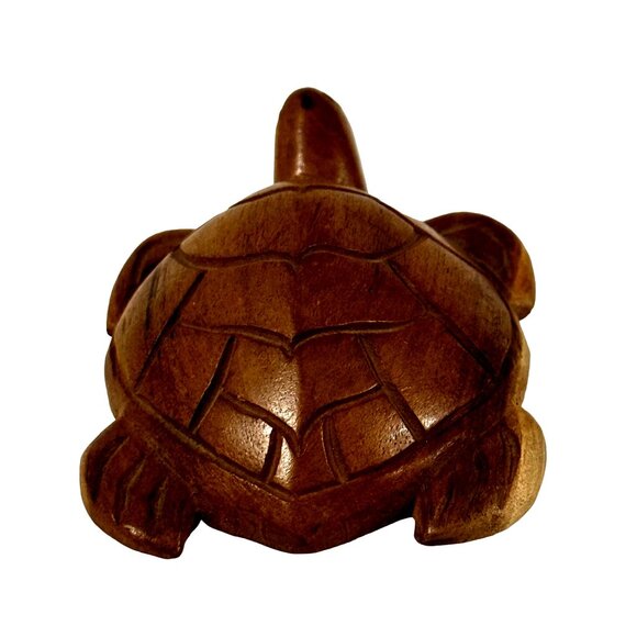 Unbranded folk art wooden hand carved primitive 4” turtle figurine - Picture 4 of 8